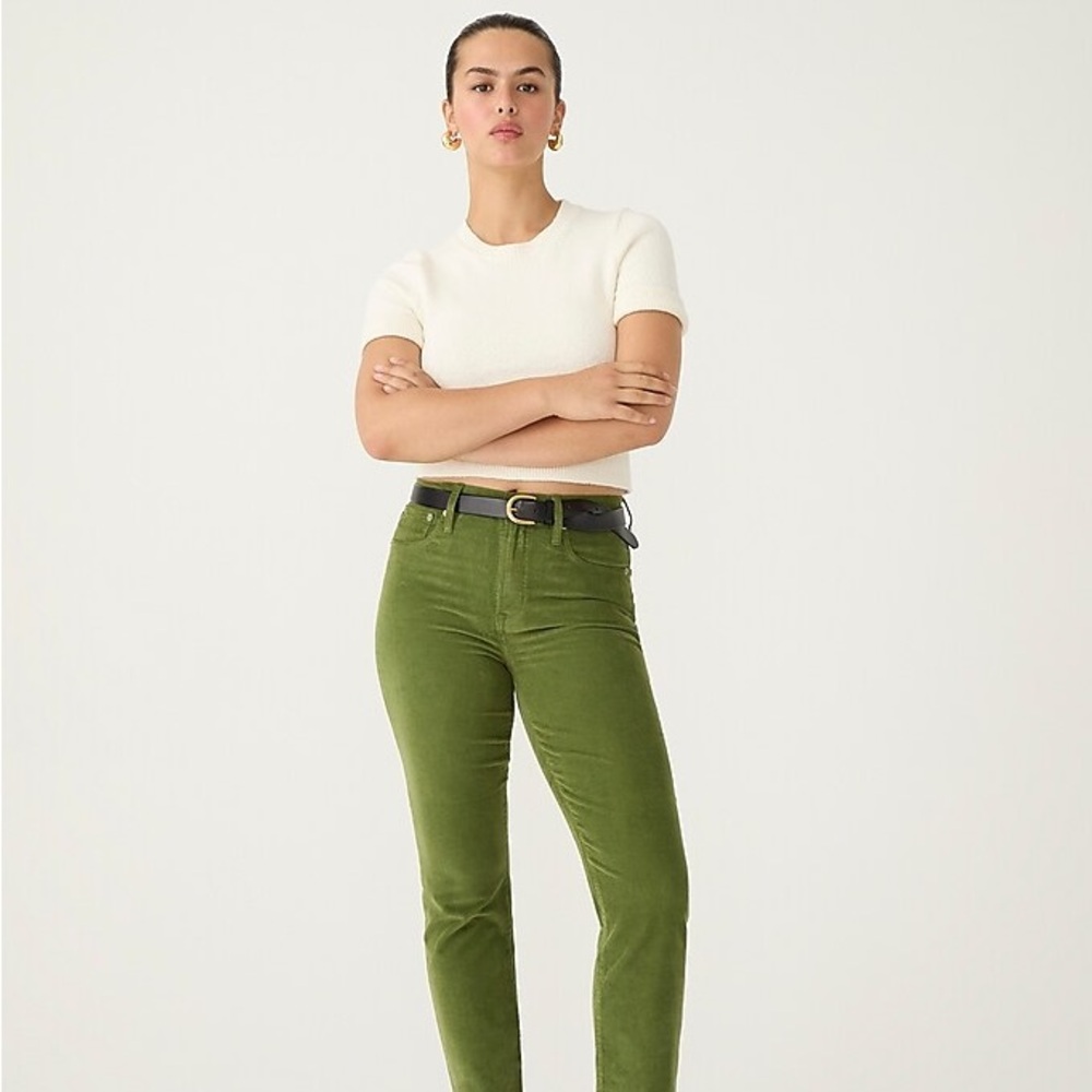 J. Crew Vintage straight leg corduroy pant in Moss Green (Size 28)—worn once